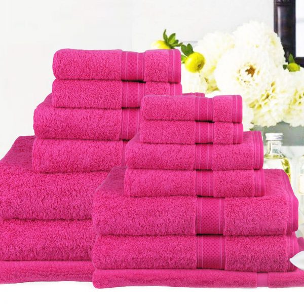 Ramesses Monogrammed Bath Towel - Fuschia with embroidered name